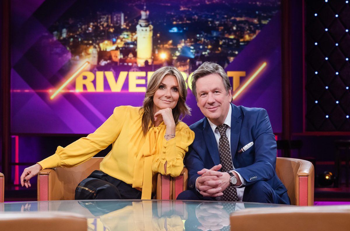 Kim Fisher und Jörg Kachelmann moderieren gemeinsam die MDR-Talkshow RIVERBOAT