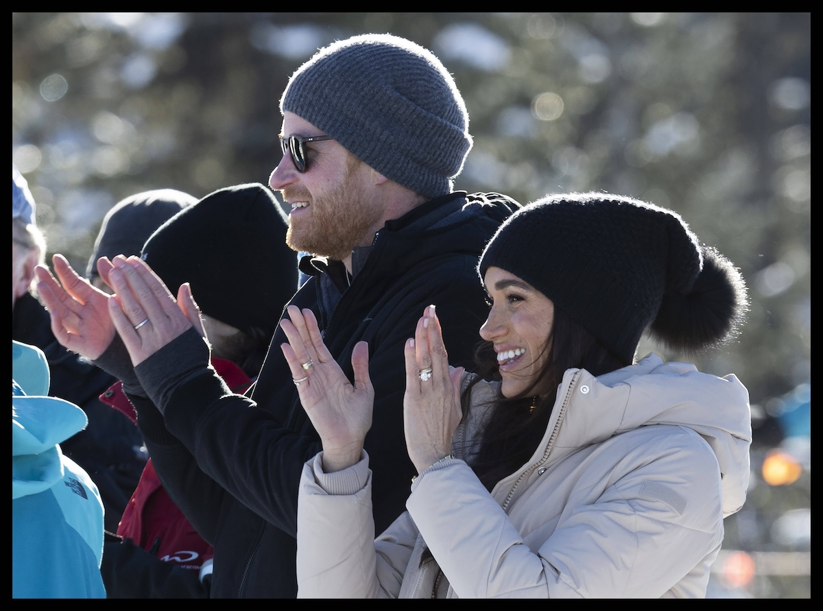 14/02/2024. Whistler, Canada. Prince Harry and Meghan Markle, the Duke and Duchess of Sussex, at a training camp in Whistler, Canada, as part of a series of one year to go events for next years Invictus Games. PUBLICATIONxINxGERxSUIxAUTxHUNxONLY xStephenxLockx/xi-Imagesx IIM-24993-0094